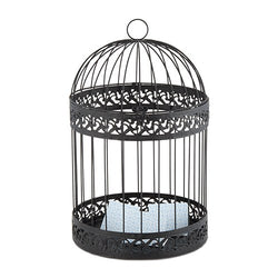 Classic Round Decorative Birdcage - Ivory or Black