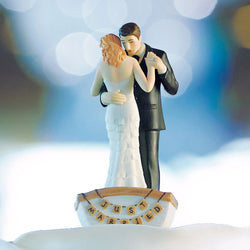 “Row Away” Wedding Couple in Rowboat Figurine