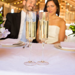Mr. & Mrs. Contemporary Champagne Flutes