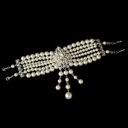 Classic Bridal Bracelet in Silver/White or Silver/Ivory