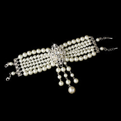 Classic Bridal Bracelet in Silver/White or Silver/Ivory