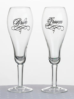 Bride and Groom Toasting Glasses