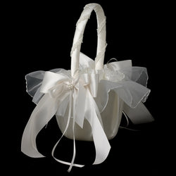 White Bridal Flower Girl Basket
