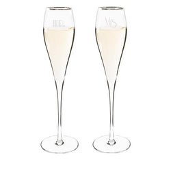 Mr. & Mrs. 7 oz. Gatsby Champagne Flutes