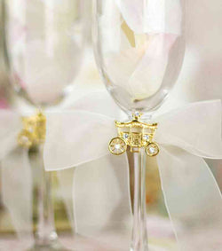 Elegant Fairy Tale Cinderella Coach Wedding Toasting Glasses