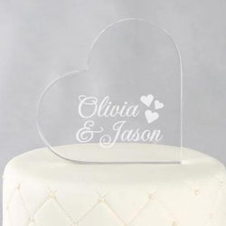First Names Acrylic Heart Cake Top