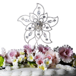 Sparkling Rhinestone Covered Flower Cake Top