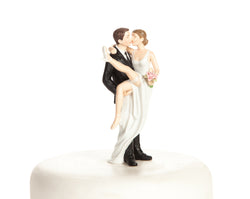 "Over the Threshold" Wedding Bride and Groom Cake Topper Figurine