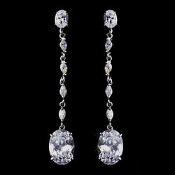 Ravishing Silver Clear CZ Dangle Earrings