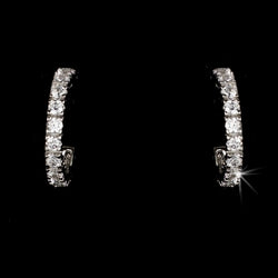 Stunning Silver Clear CZ Hoop Earrings