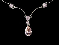 Elegant Cubic Zirconias Necklace - Pink, Silver Clear, Lavander