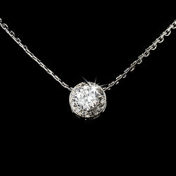 Silver Clear Rhinestones Necklace