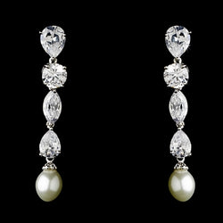 Breathtaking Cubic Zirconium & Pearl Drop Earrings