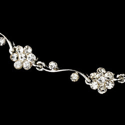 Floral Rhinestone Necklace & Earring Jewelry Set - Available in Silver AB / Silver Clear