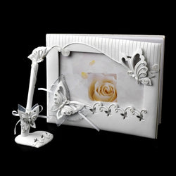 Sparkling Classic Butterfly Guestbook & Pen Set