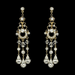 Bridal Chandelier Earrings Gold or Silver