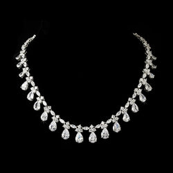 Gorgeous aCubic Zirconia Drop Accent Necklace - Silver or Gold