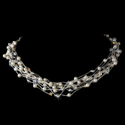 White Freshwater Pearl and Clear Swarovski Crystals