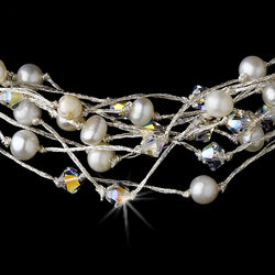 White Freshwater Pearl and Clear Swarovski Crystals