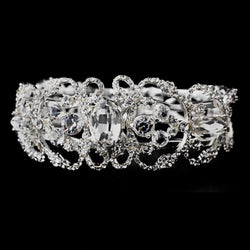 Rhinestone Bridal Bracelet - Gold Clear or Silver Clear