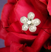 Beaded Pearl Flower Bundle - Silver White & Gold Ivory
