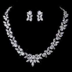 Silver Clear CZ Necklace & Earring Set
