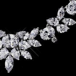 Silver Clear CZ Necklace & Earring Set