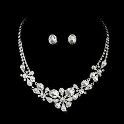 Silver Crystal Jewelry Set