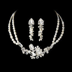Silver Freshwater Pearl Jewelry Set