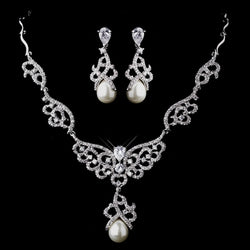 Pearl & CZ Jewelry Set