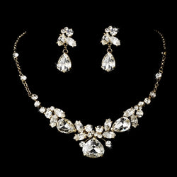 Crystal Bridal Jewelry Set - Gold or Silver