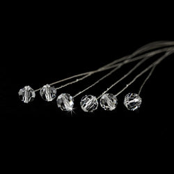 Bouquet Jewlery Silver Clear ( Sold as Set of 6 )
