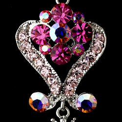 Crystal Chandeleir Earrings - Variation Available: Pink, Red, Blue, Gold, Clear, Purple