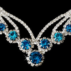 Necklace Earring Set - Silver AB or Silver Blue