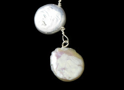 Four Drop Luster Coin Pearl Earrings