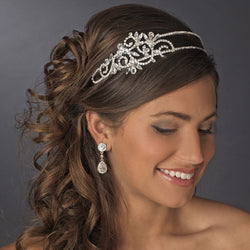 2 Row Crystal Side Accented Bridal Headband