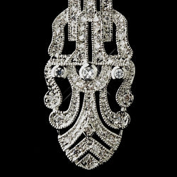 Antique Silver Clear C.Z. Crystal Earrings