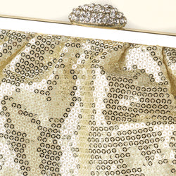 Sequin & Rhinestone Evening Bag - Available in Black, Gold or Silver